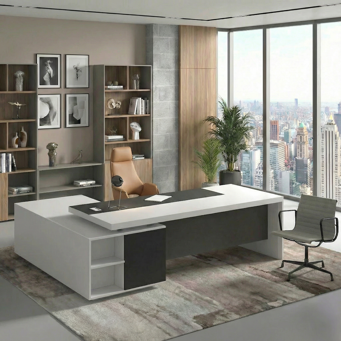 Alan Executive Desk with Storage | UAE Office Solutions - Modern Office Furniture Dubai