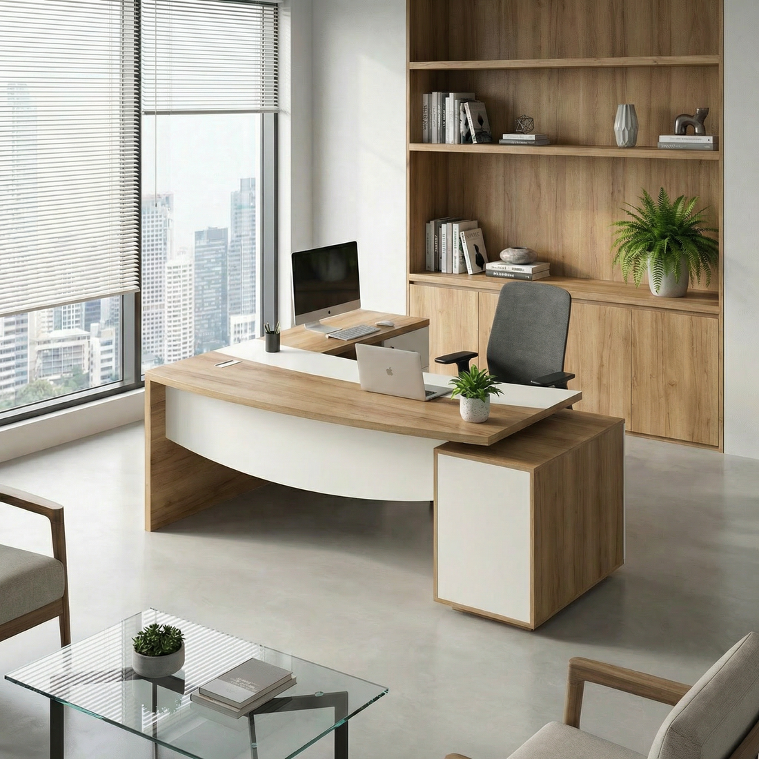 Sophia Modern Executive Table | Large Corporate Desk... - Modern Office Furniture Dubai