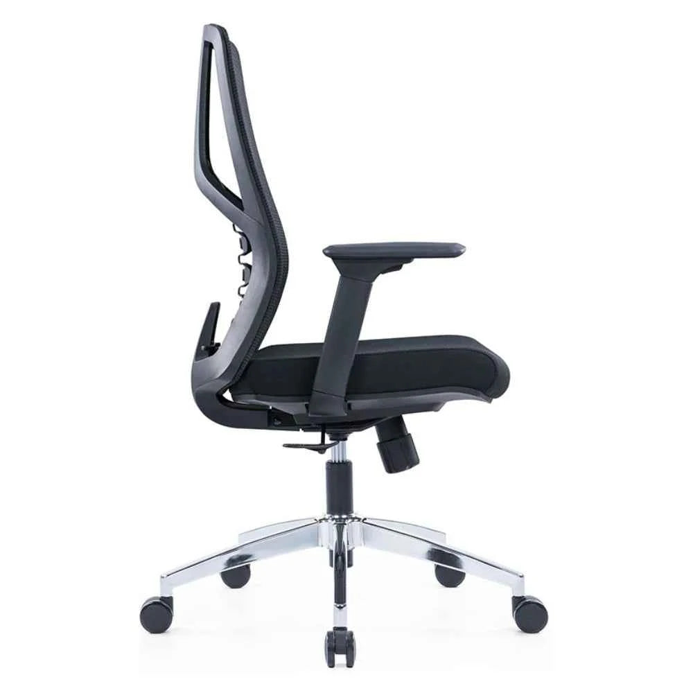Lena Ergonomic Medium Back Chair (Black)