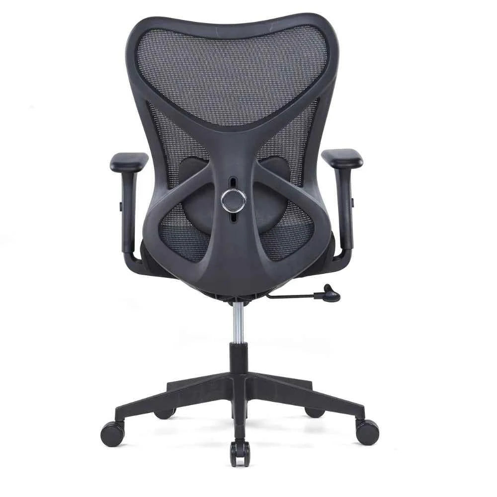 Lina Ergonomic Medium Back Chair (Black)