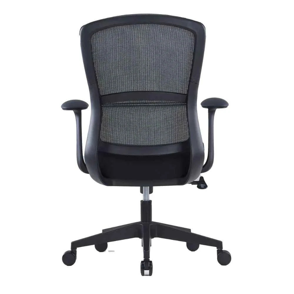 Mila Ergonomic Medium Back Chair (Black)