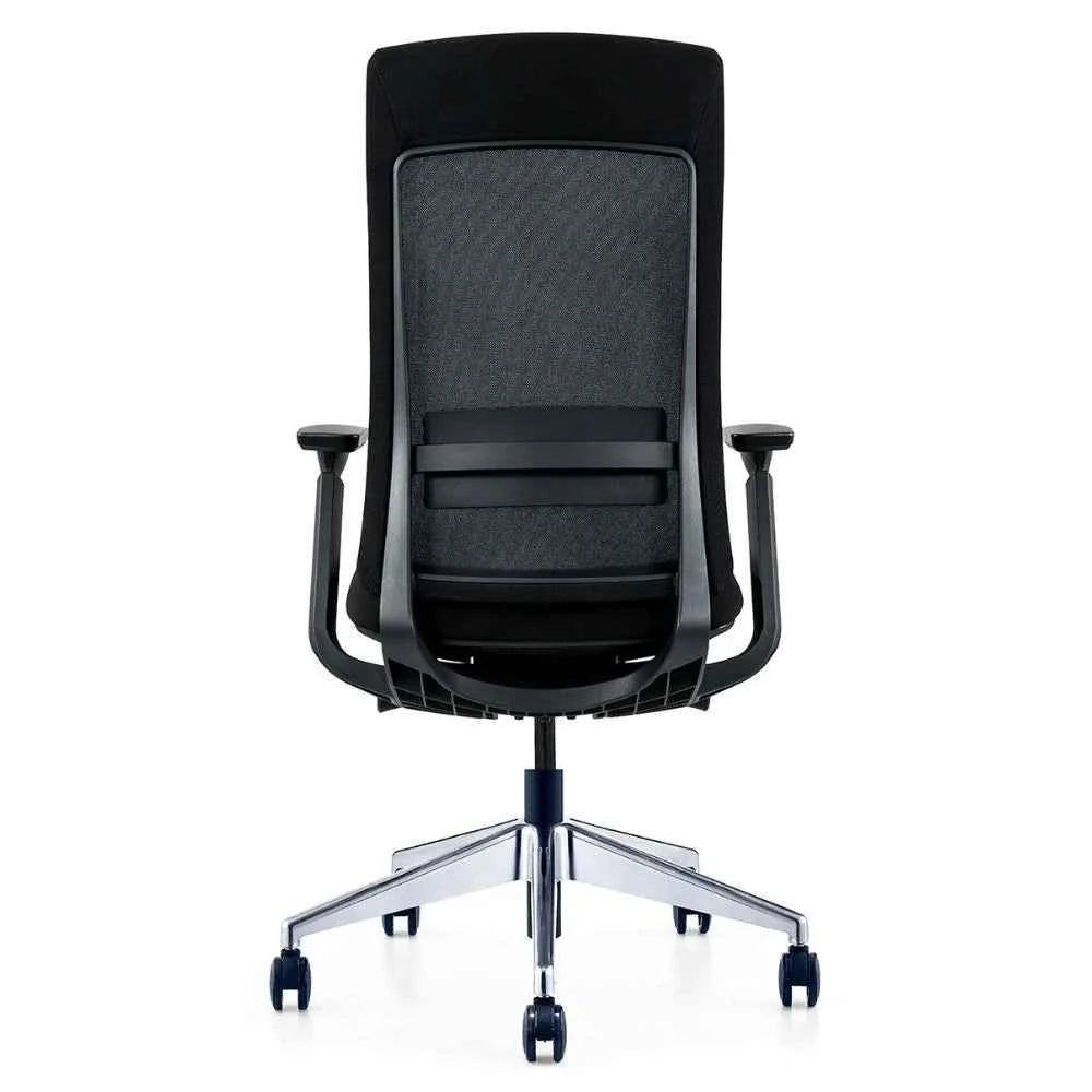 Greta Ergonomic Medium Back Chair (Black)