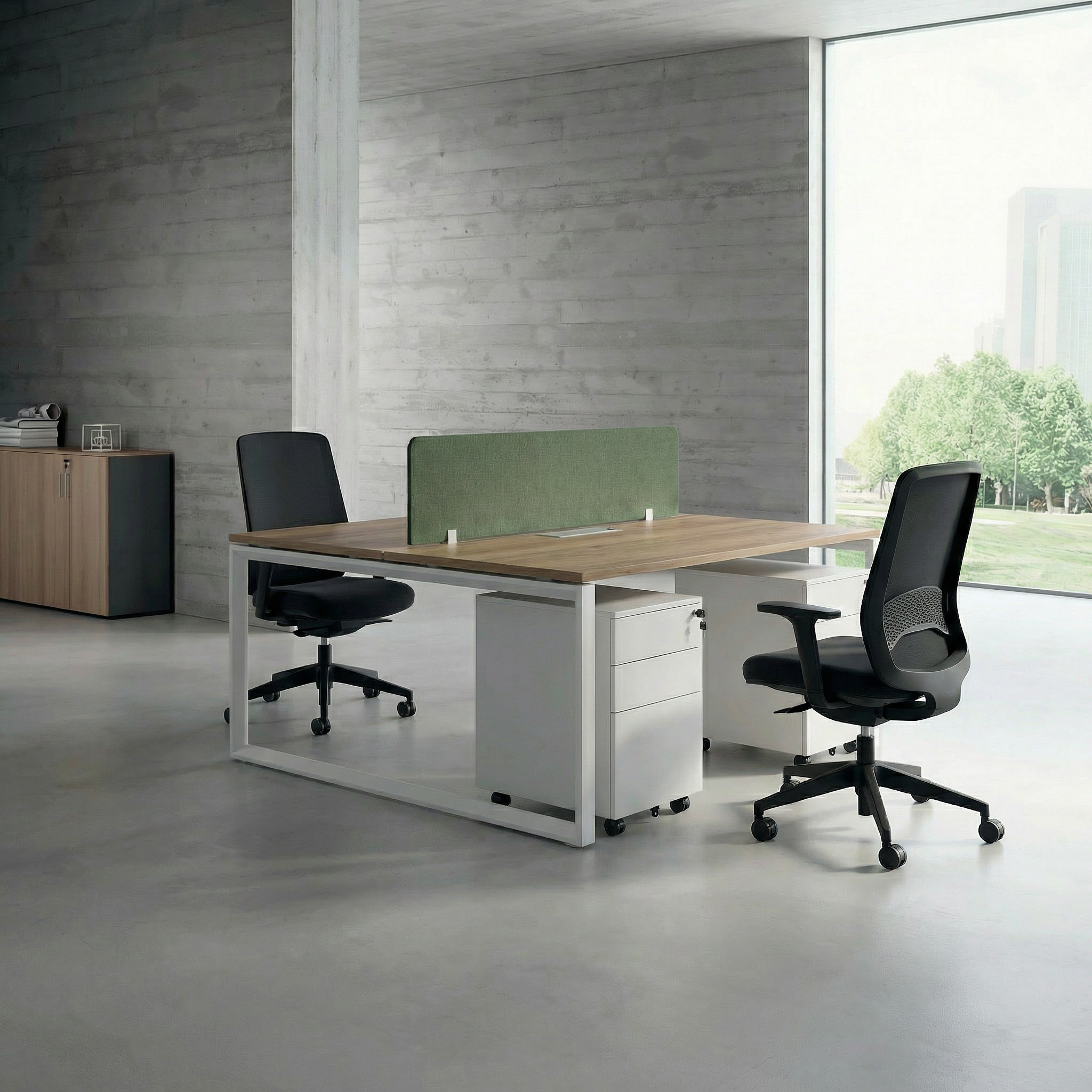 Tenet Pro Series Workstation In Loop Leg-2 Person (Face To Face) White Frame