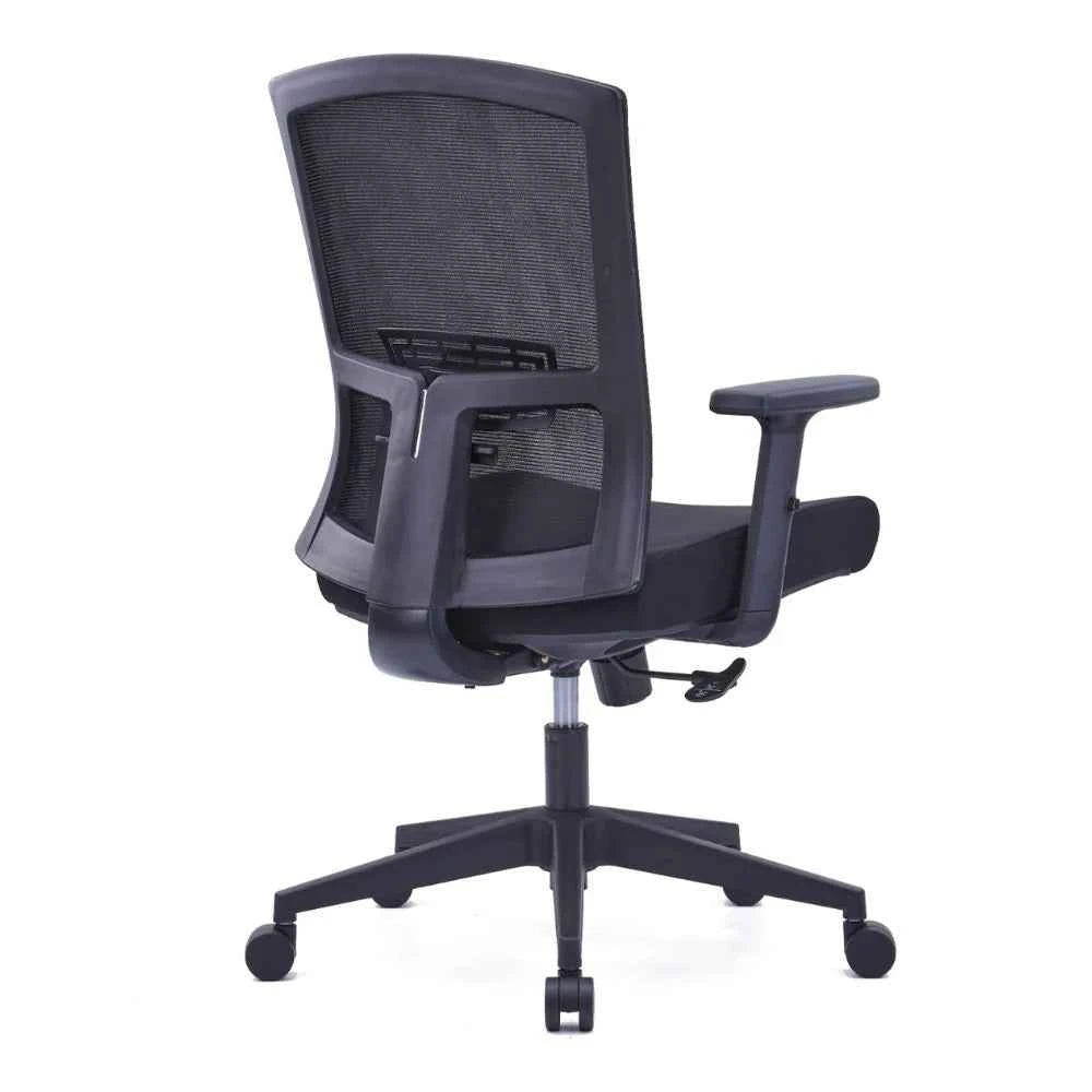 Anna Ergonomic Medium  Back Chair (Black)