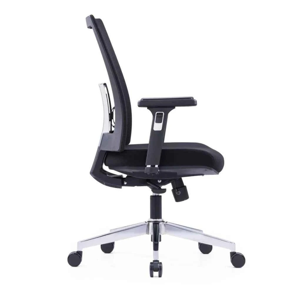Nora Ergonomic Medium Back Chair (Black)
