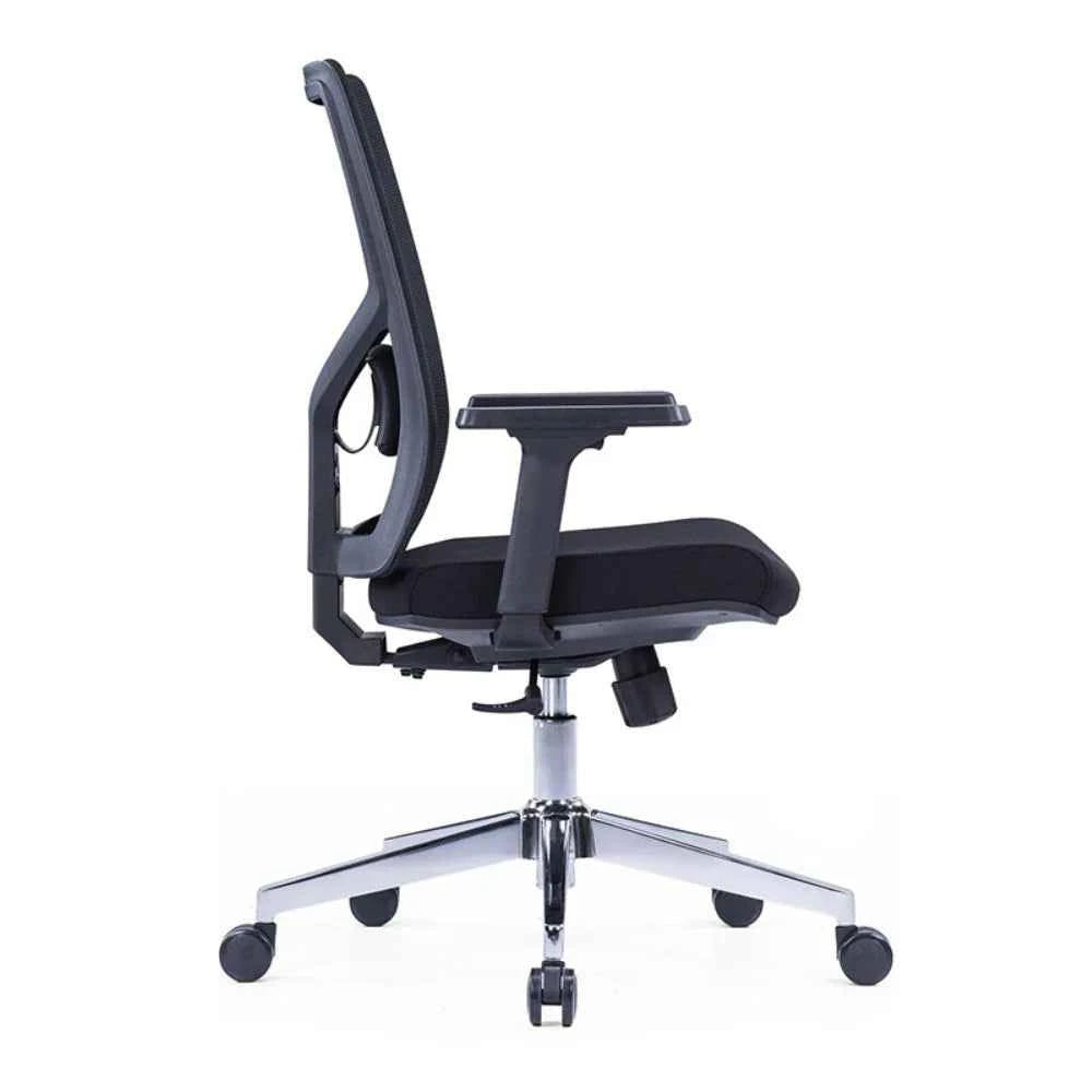 Lea Ergonomic Medium Back Chair (Black)