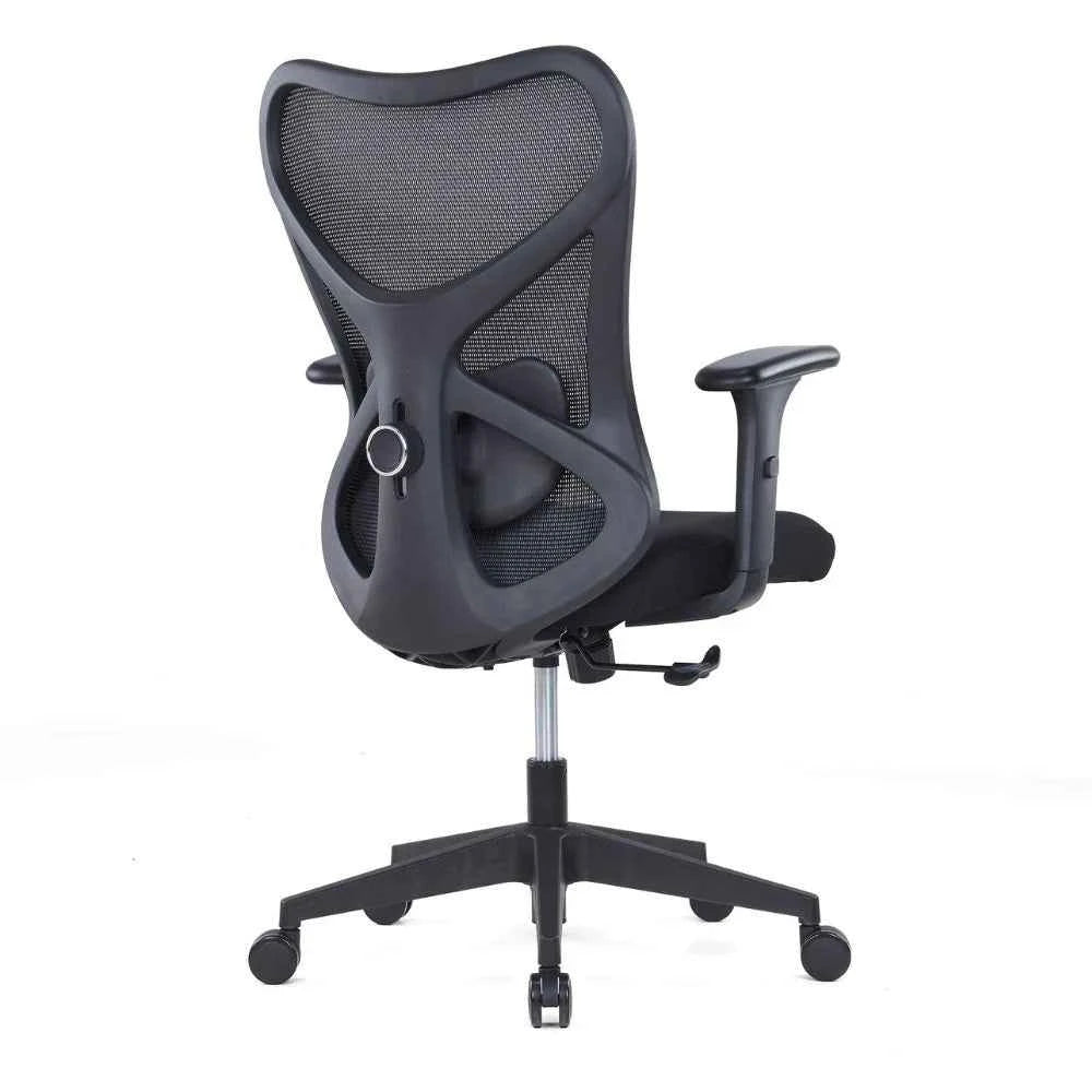 Lina Ergonomic Medium Back Chair (Black)