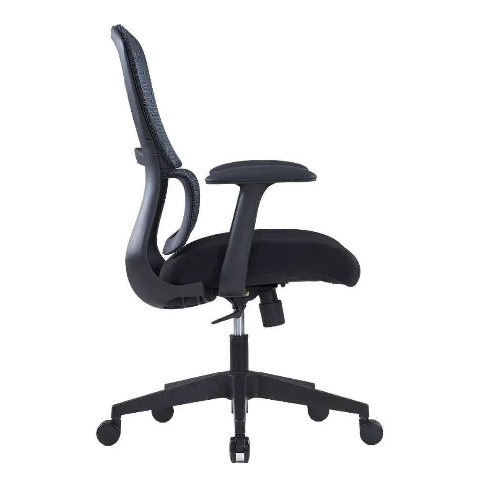 Mila Ergonomic Medium Back Chair (Black)