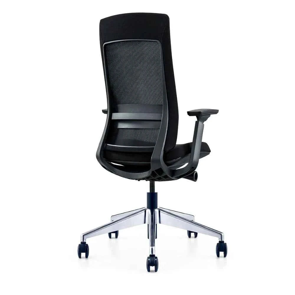 Greta Ergonomic Medium Back Chair (Black)