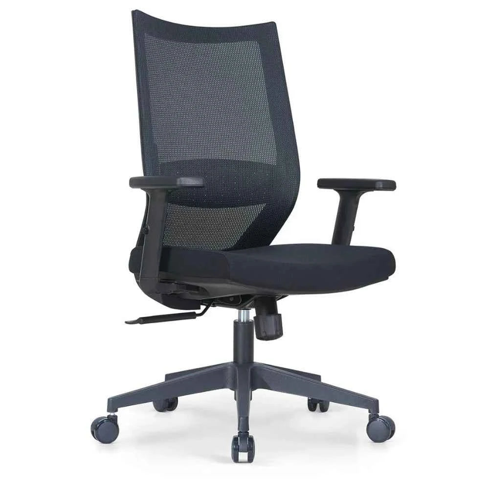 Vera Ergonomic Medium Back Chair (Black)
