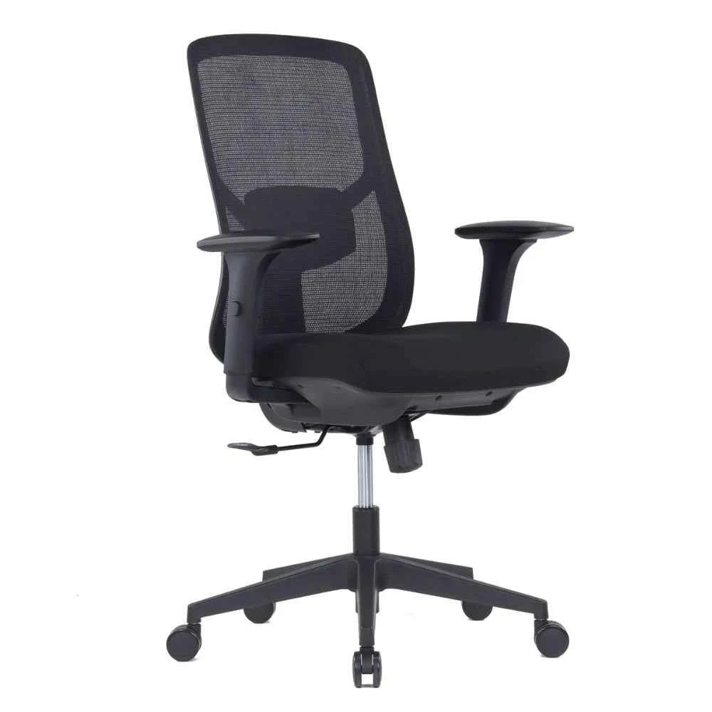 Ava Ergonomic Medium Back Chair (Black)