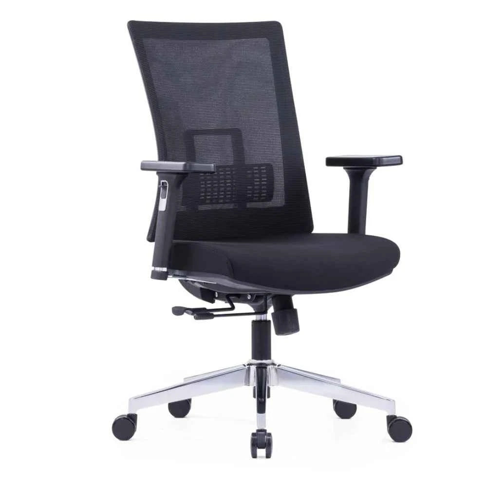Nora Ergonomic Medium Back Chair (Black)
