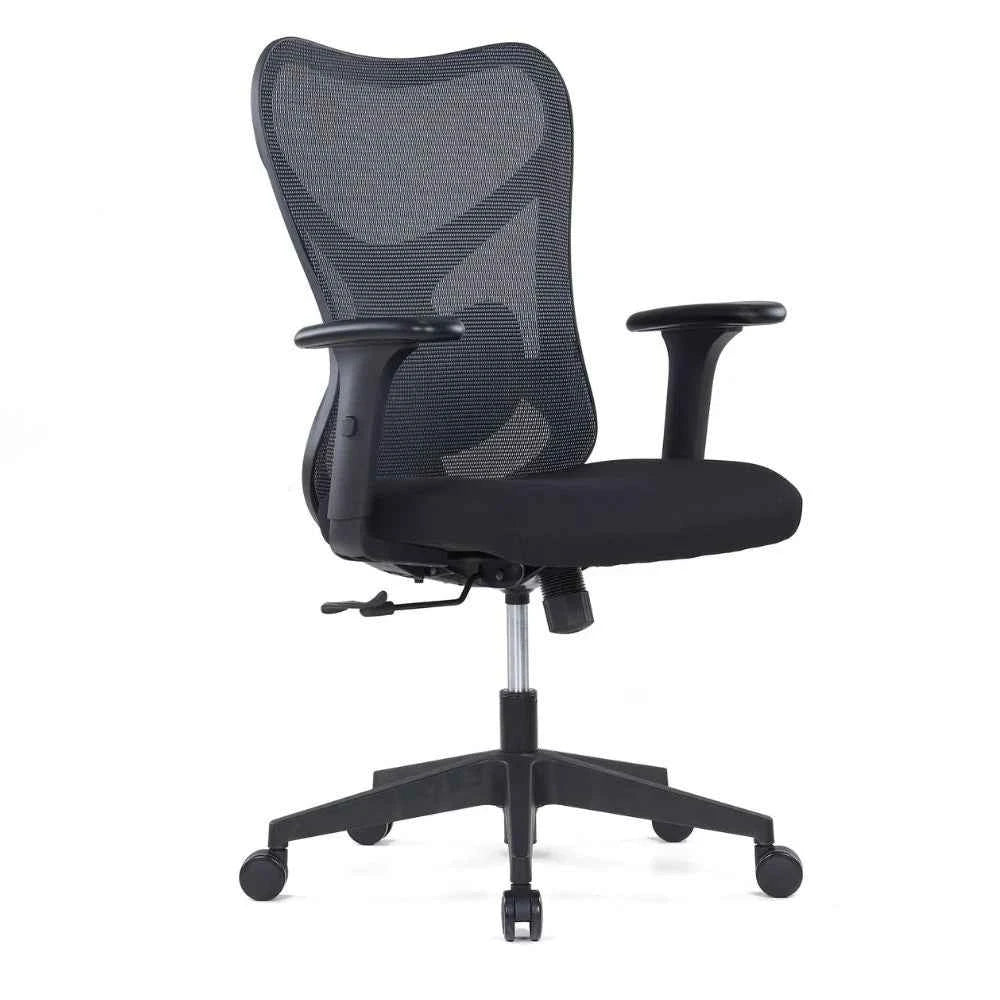 Lina Ergonomic Medium Back Chair (Black)