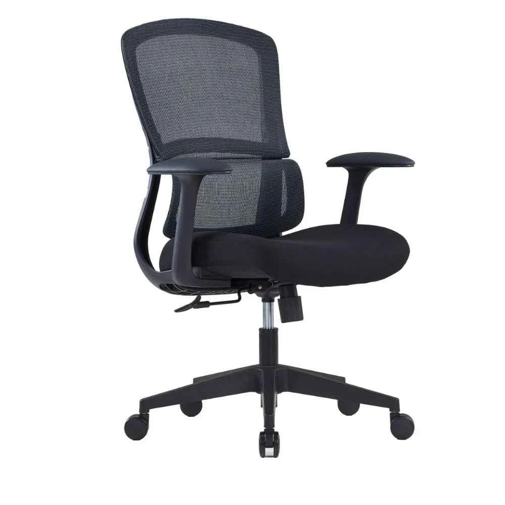 Mila Ergonomic Medium Back Chair (Black)