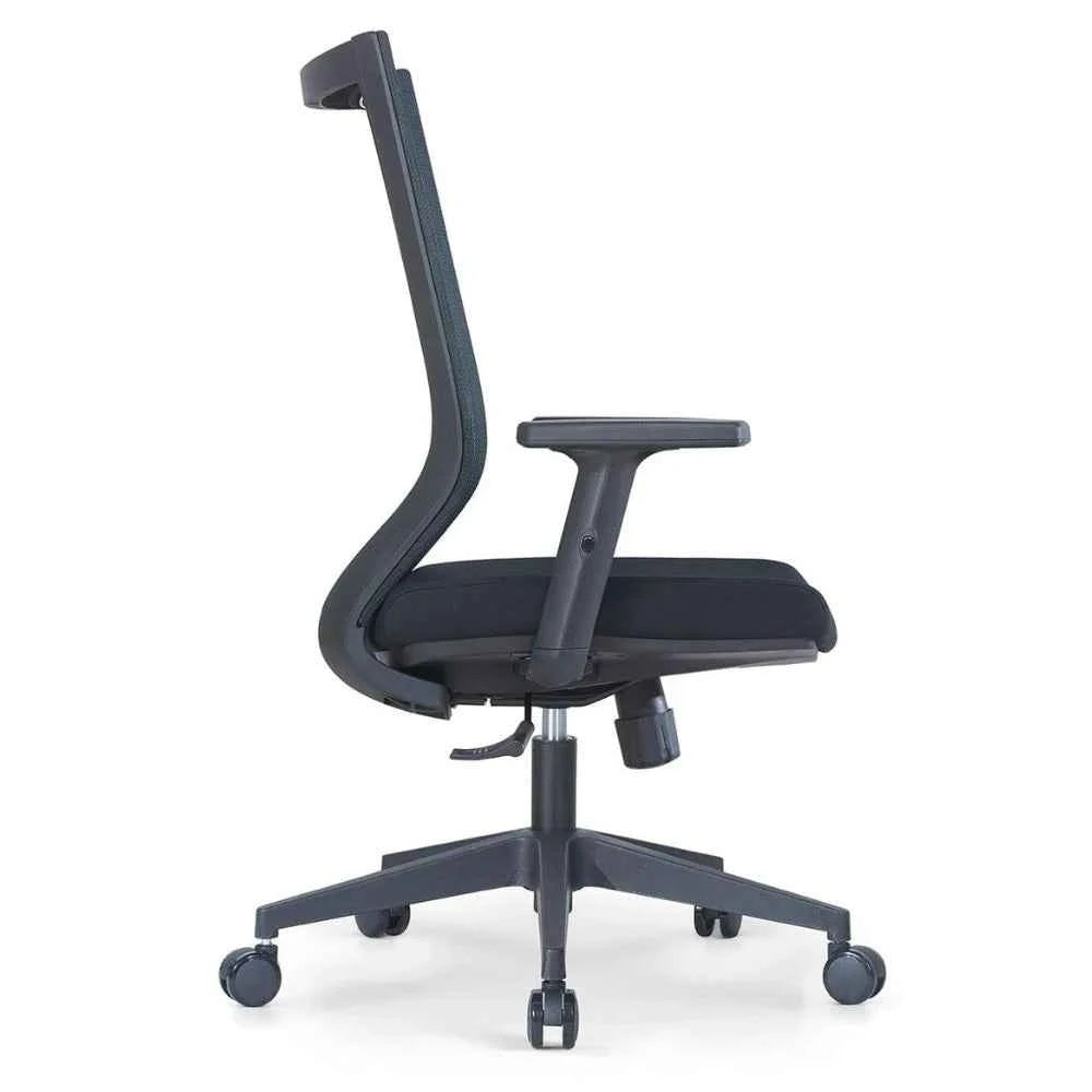 Vera Ergonomic Medium Back Chair (Black)