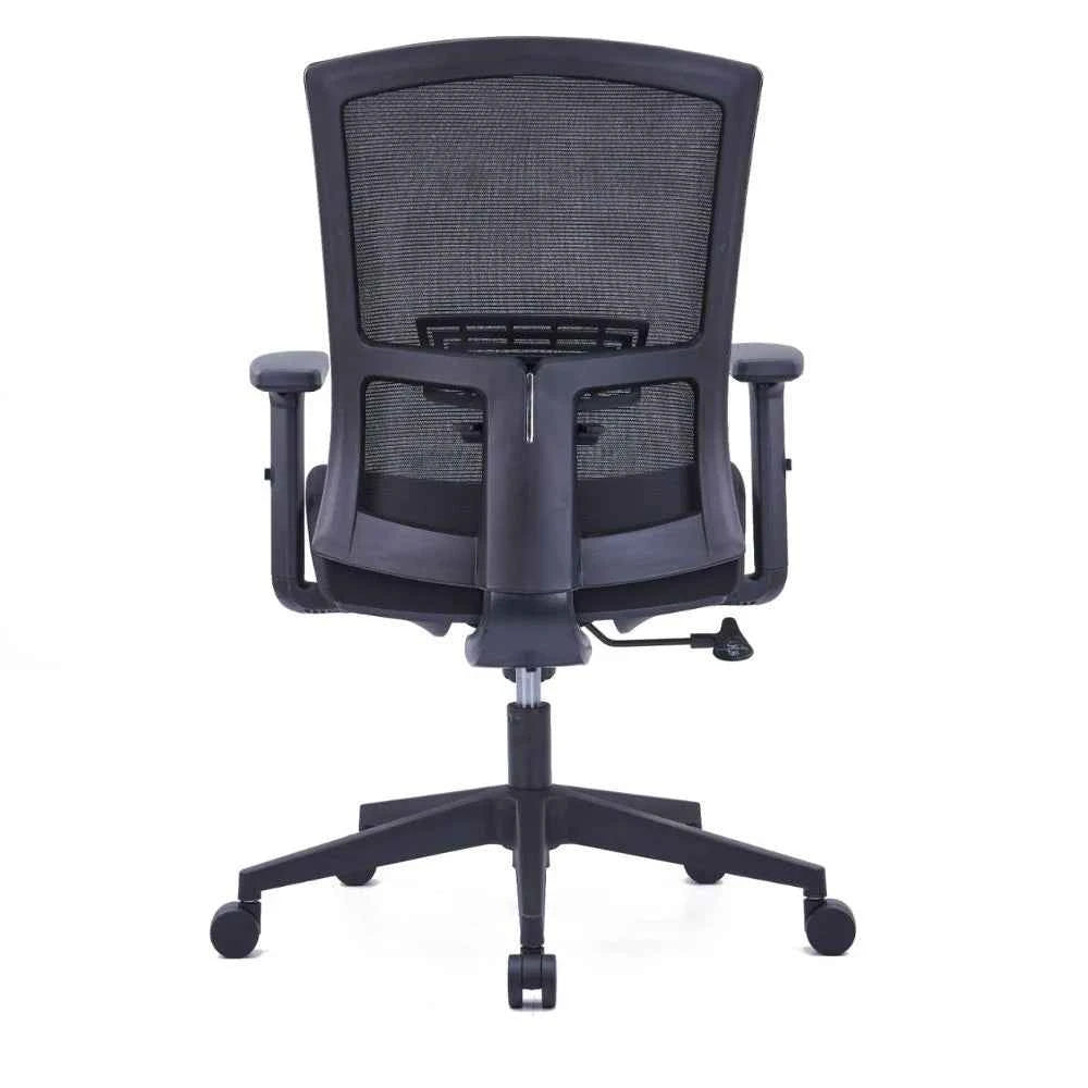 Anna Ergonomic Medium  Back Chair (Black)