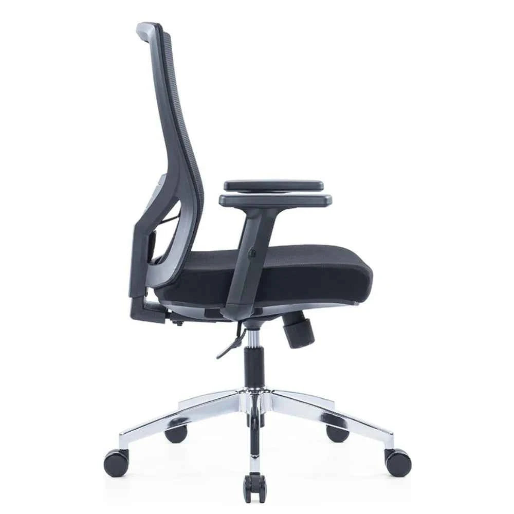 Ella Ergonomic Medium Back Chair (Black)
