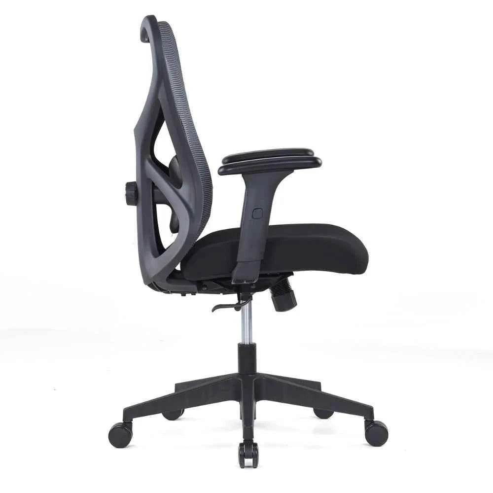 Lina Ergonomic Medium Back Chair (Black)