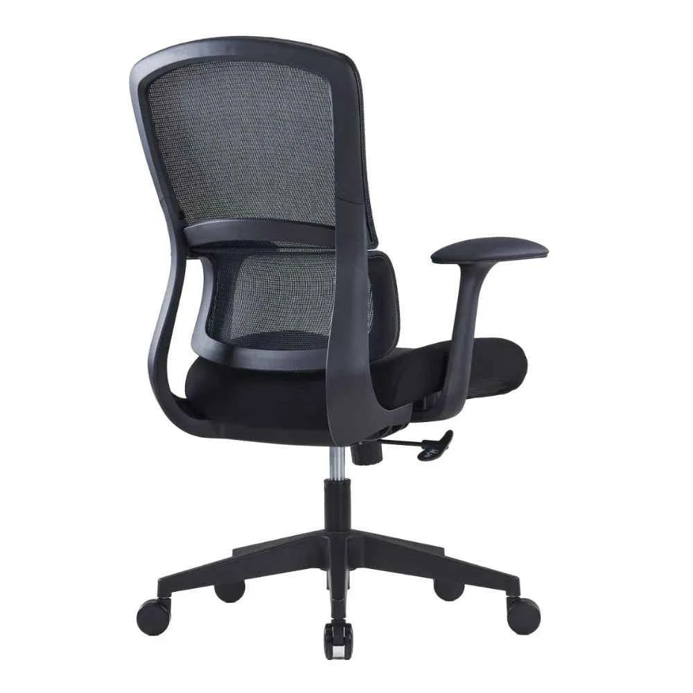 Mila Ergonomic Medium Back Chair (Black)