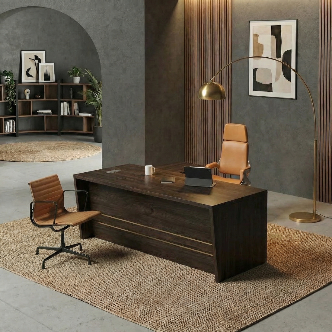 Simon Executive Desk  Premium Manager Office Furniture UAE