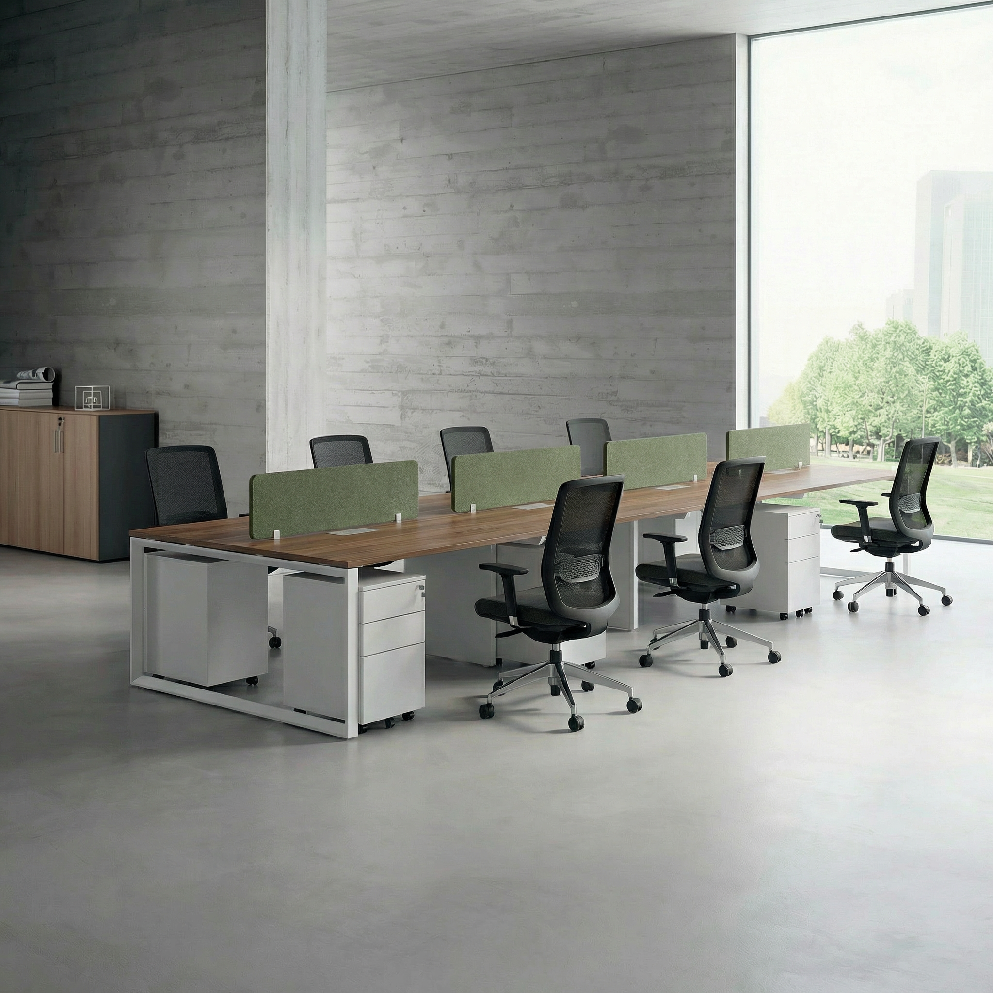 Tenet Pro Series Workstation In Loop Leg 8-Person (Face To Face) White Frame