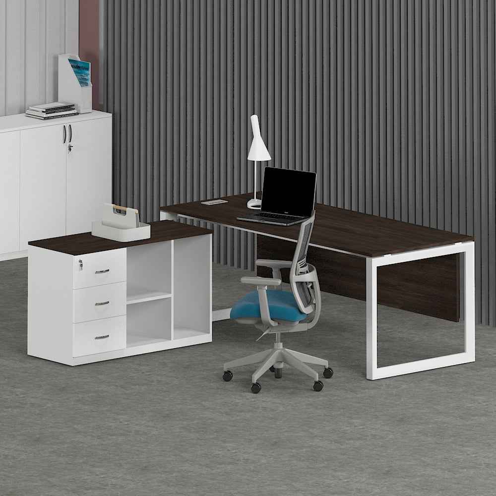 Solana Office Executive Desk (with Side Cabinet)