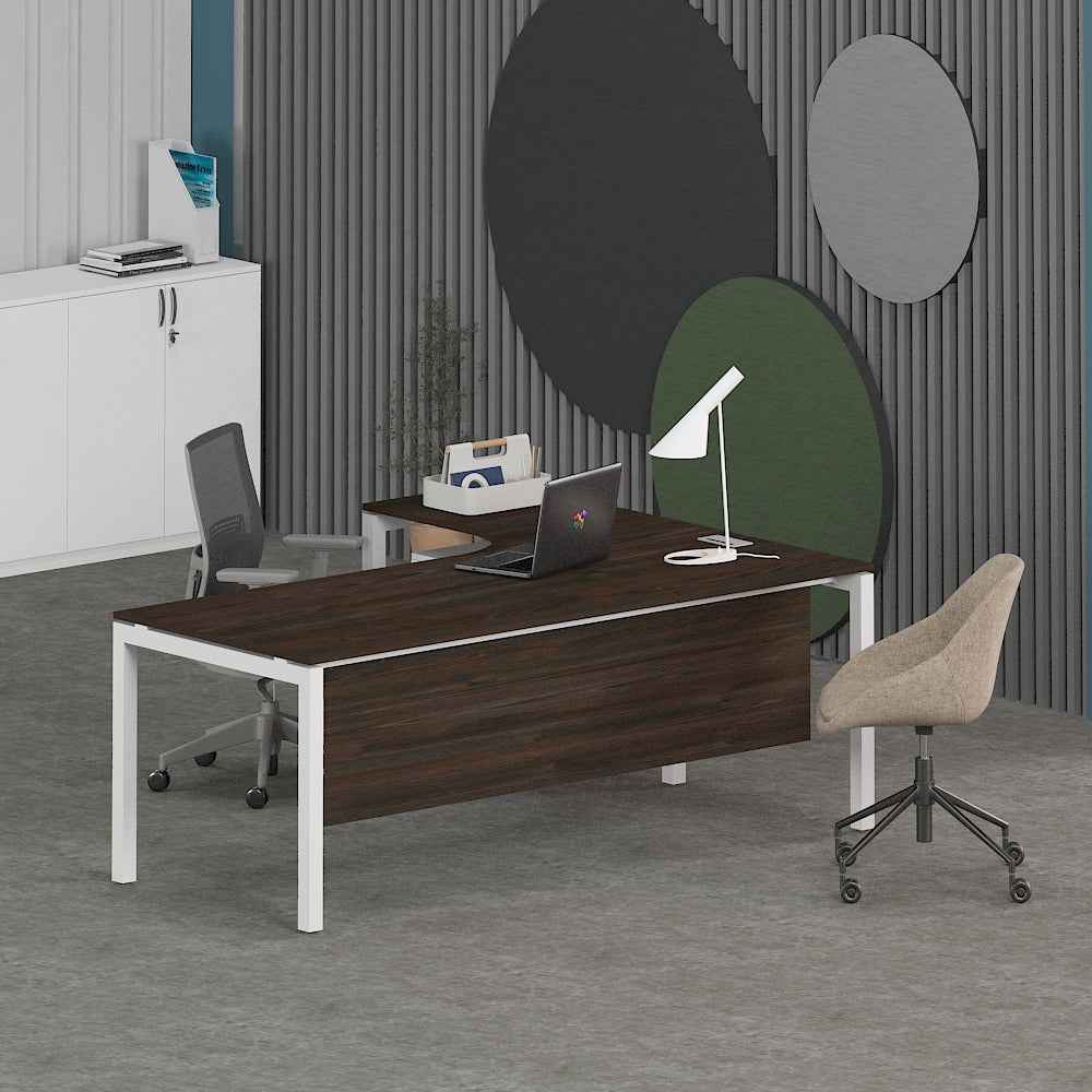 Matrix L-Shaped Executive Desk (Curve Table Top)