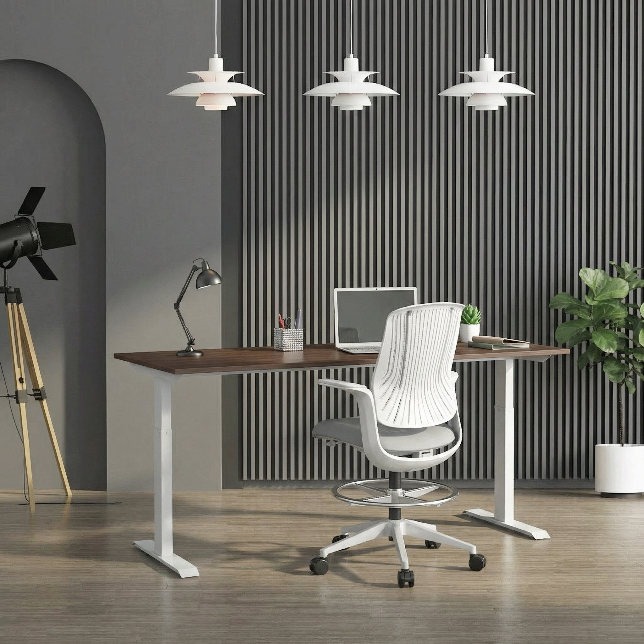 Electric Dual Motor Height Adjustable Standing Table (White Frame)