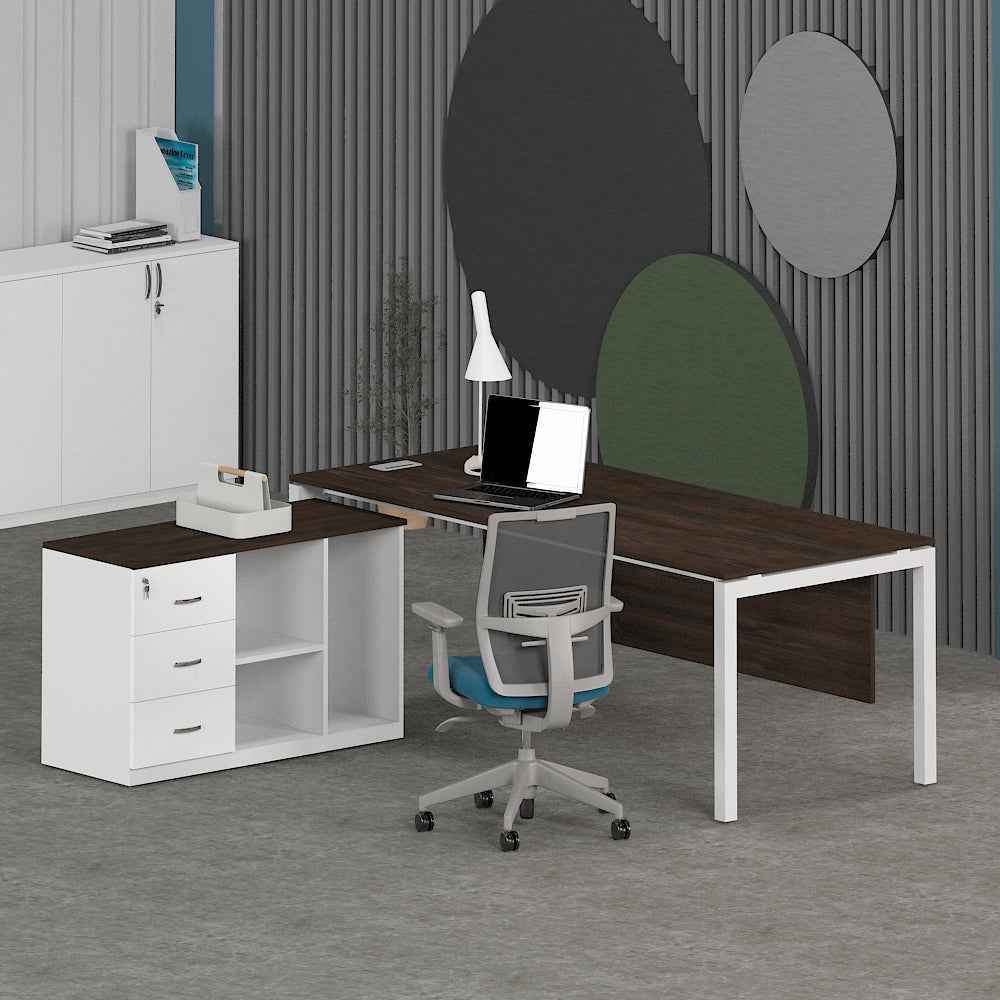 Matrix Office Executive Desk (with Side Cabinet)