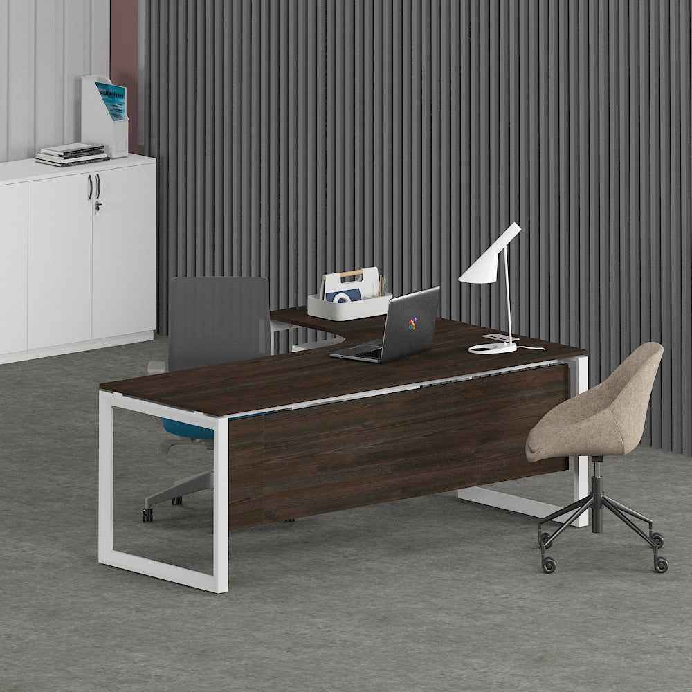 Solana L-Shaped Executive Desk (Curve Table Top)