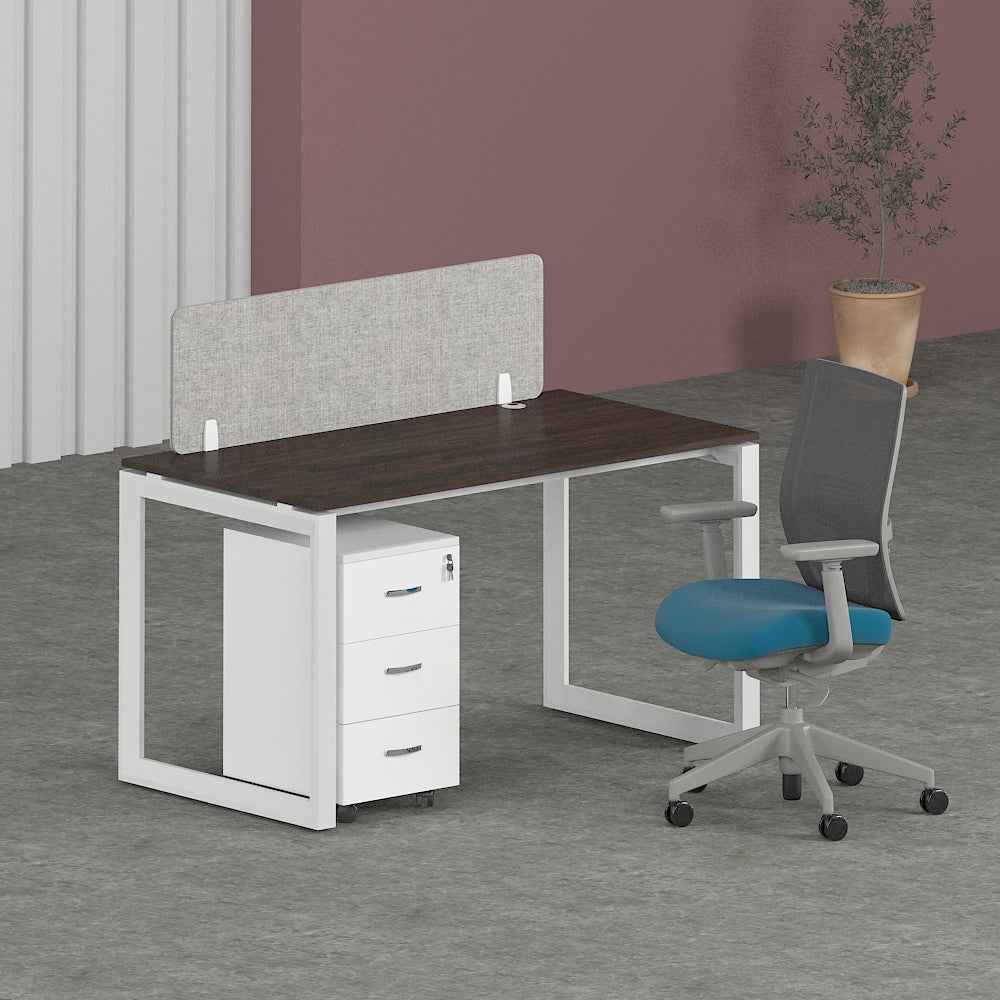 Solana Workstation In Loop Leg-Single Person (Straight Table)