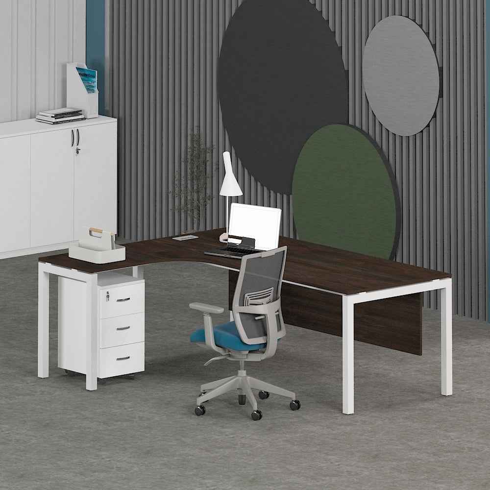 Matrix L-Shaped Executive Desk (Curve Table Top)