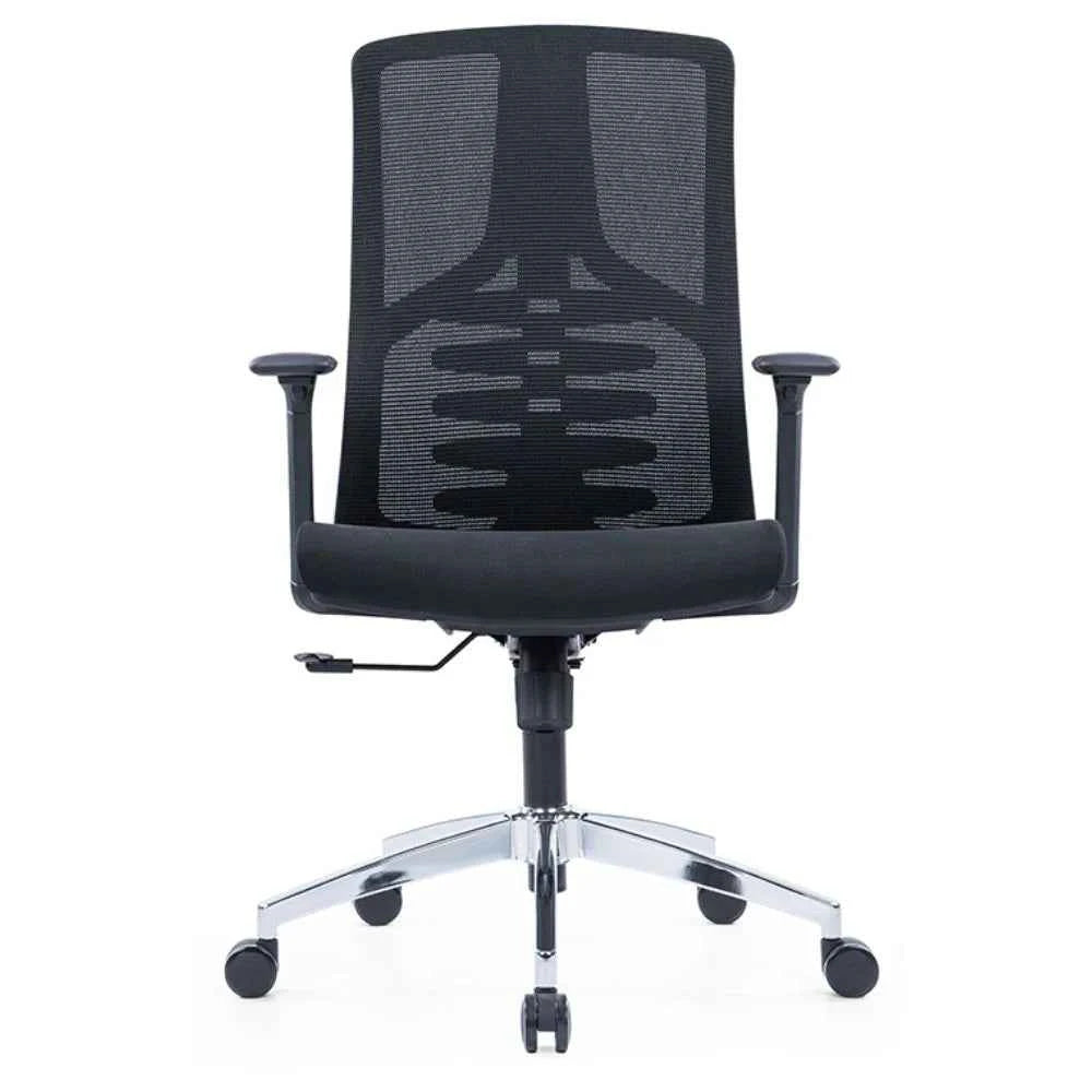 Lena Ergonomic Medium Back Chair (Black)