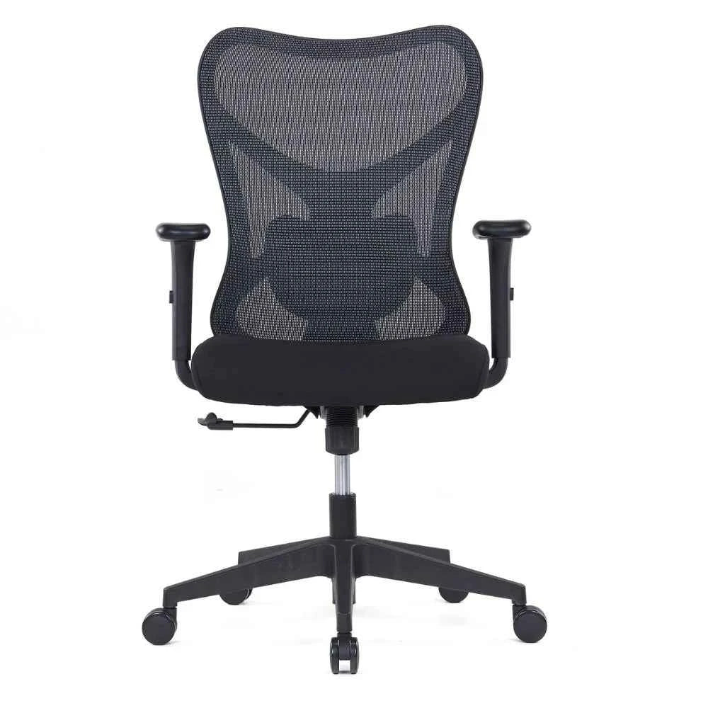 Lina Ergonomic Medium Back Chair (Black)
