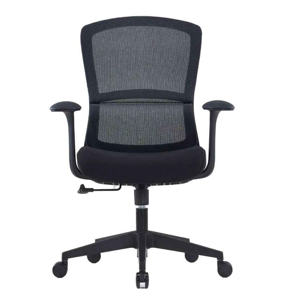 Mila Ergonomic Medium Back Chair (Black)