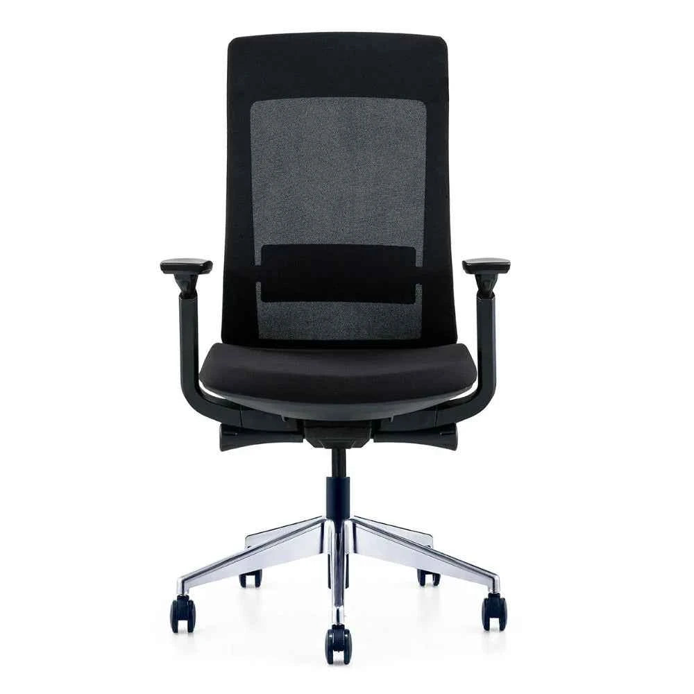 Greta Ergonomic Medium Back Chair (Black)