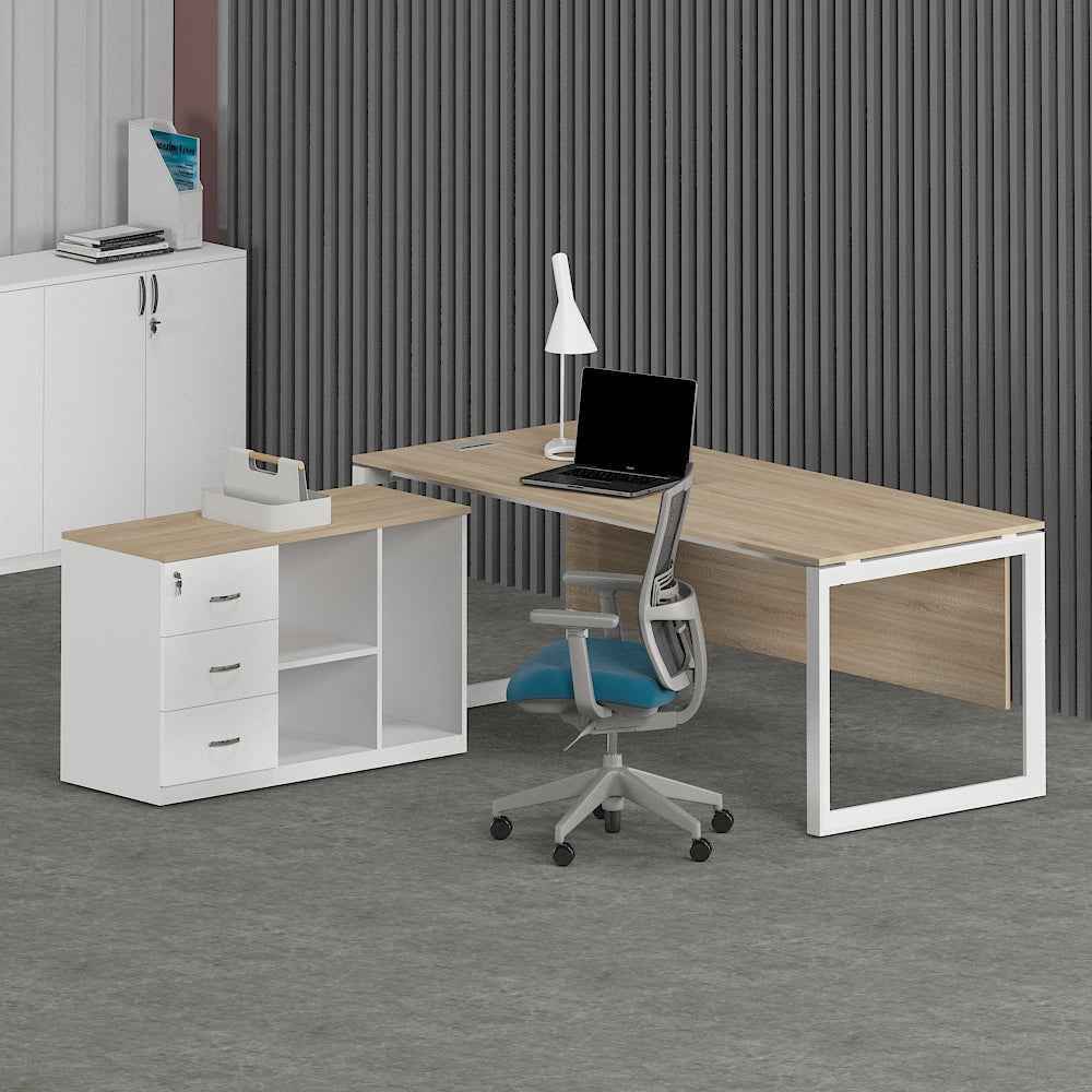 Solana Office Executive Desk (with Side Cabinet)