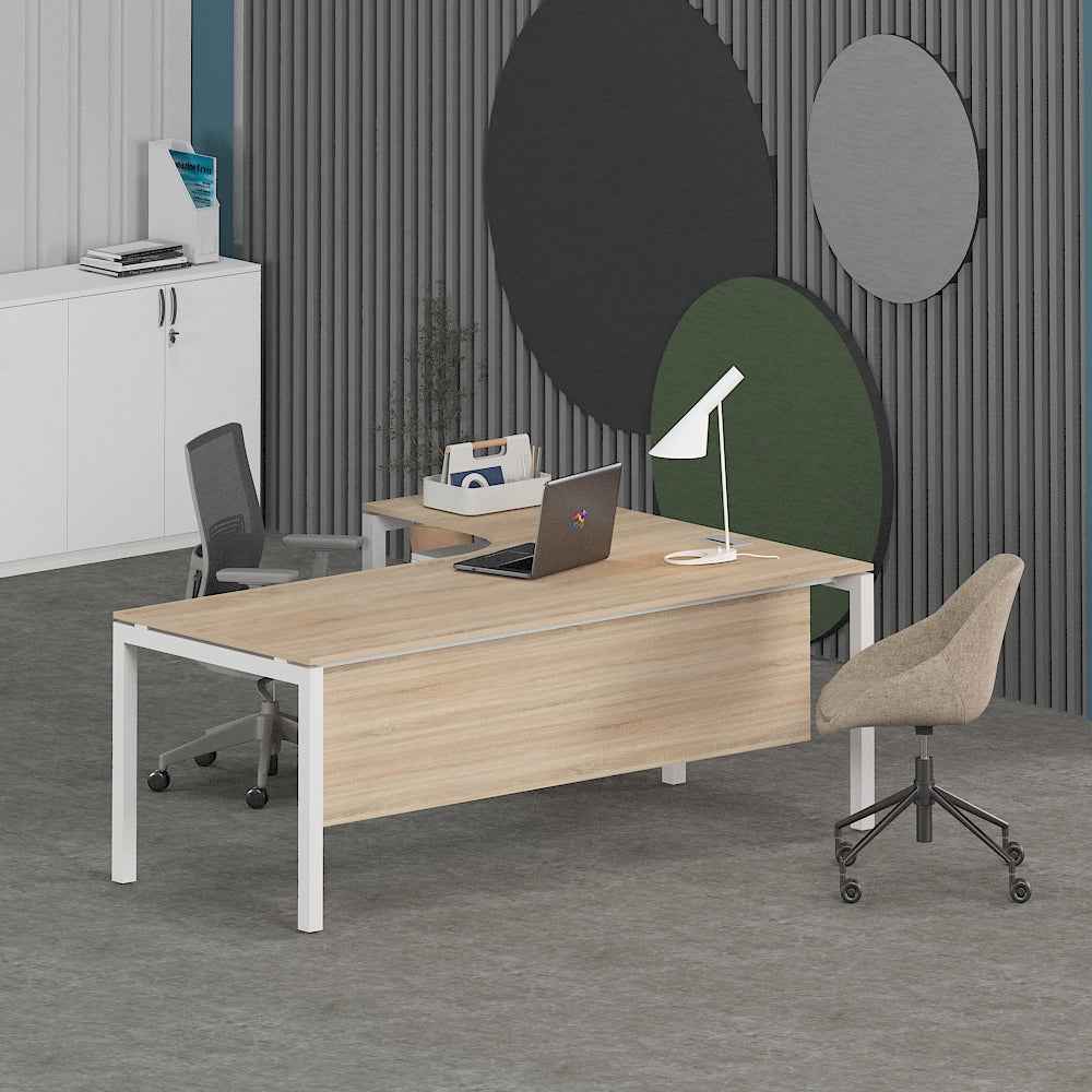 Matrix L-Shaped Executive Desk (Curve Table Top)