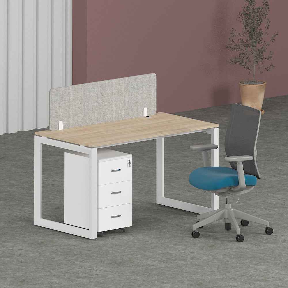 Solana Workstation In Loop Leg-Single Person (Straight Table)