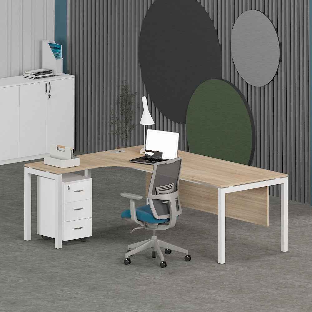 Matrix L-Shaped Executive Desk (Curve Table Top)