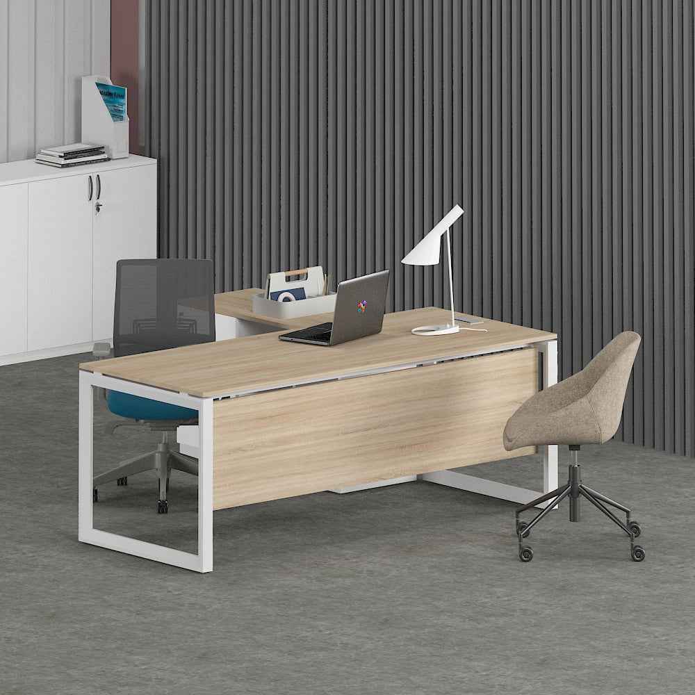 Solana Office Executive Desk (with Side Cabinet)