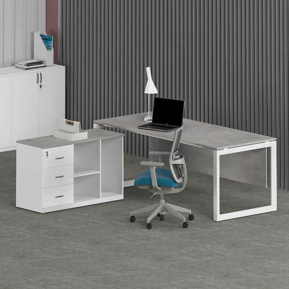 Solana Office Executive Desk (with Side Cabinet)