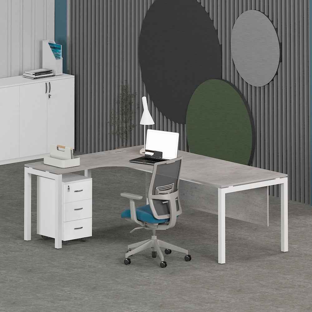 Matrix L-Shaped Executive Desk (Curve Table Top)