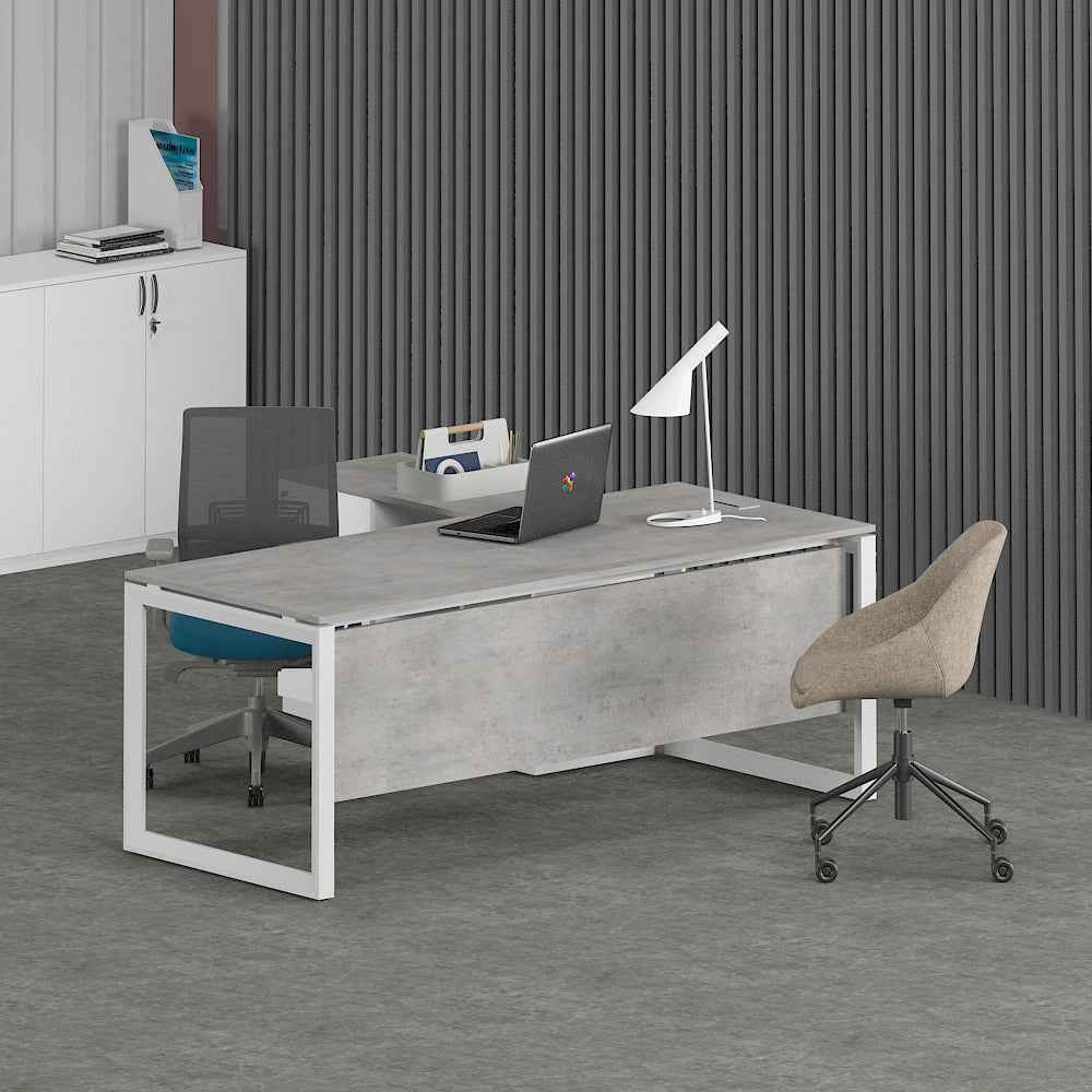 Solana Office Executive Desk (with Side Cabinet)