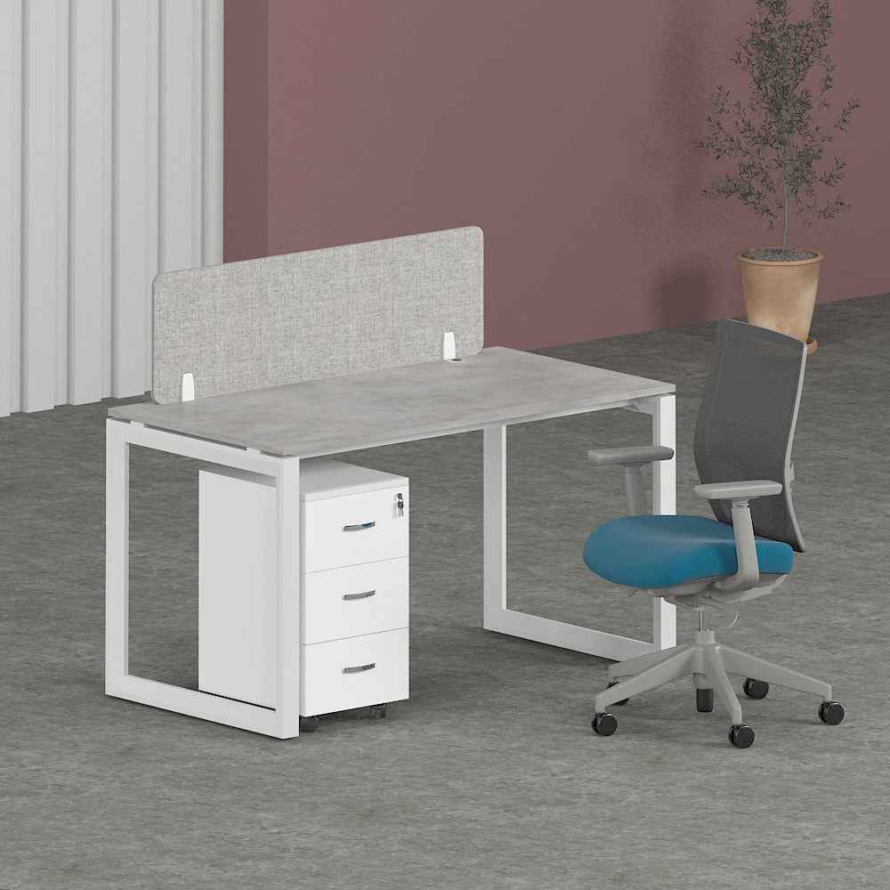 Solana Workstation In Loop Leg-Single Person (Straight Table)