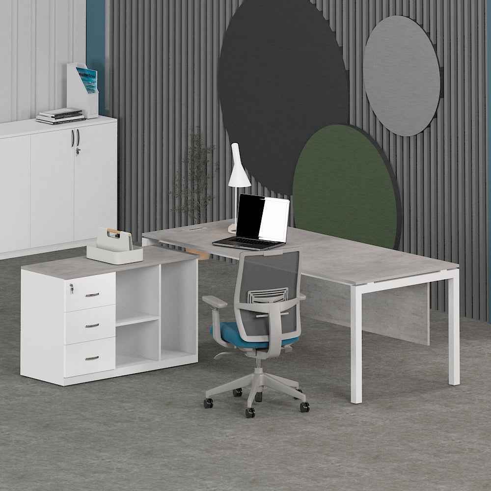 Matrix Office Executive Desk (with Side Cabinet)