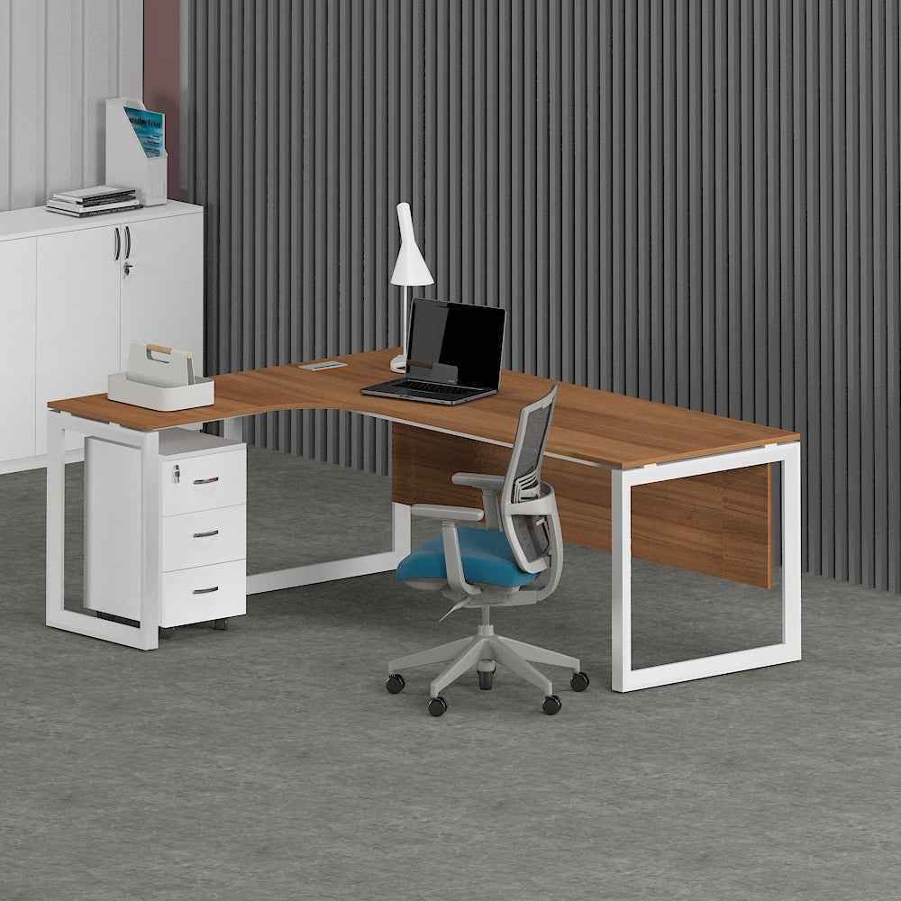 Solana L-Shaped Executive Desk (Curve Table Top)