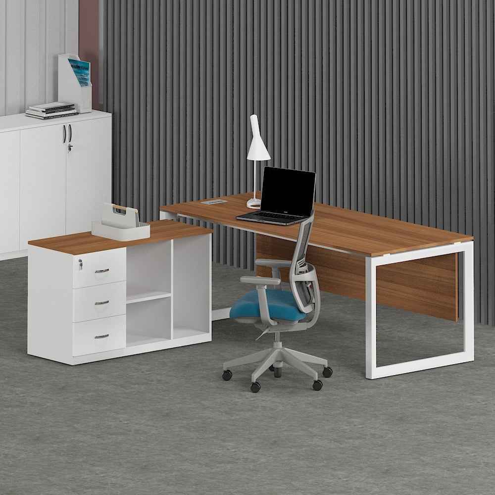 Solana Office Executive Desk (with Side Cabinet)