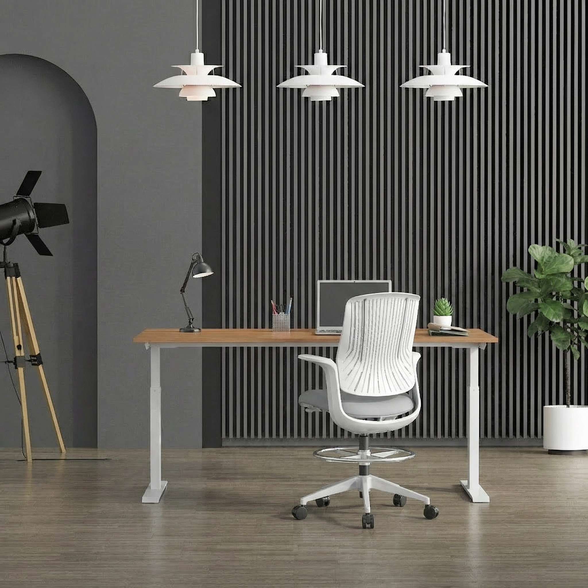 Electric Dual Motor Height Adjustable Standing Table (White Frame)