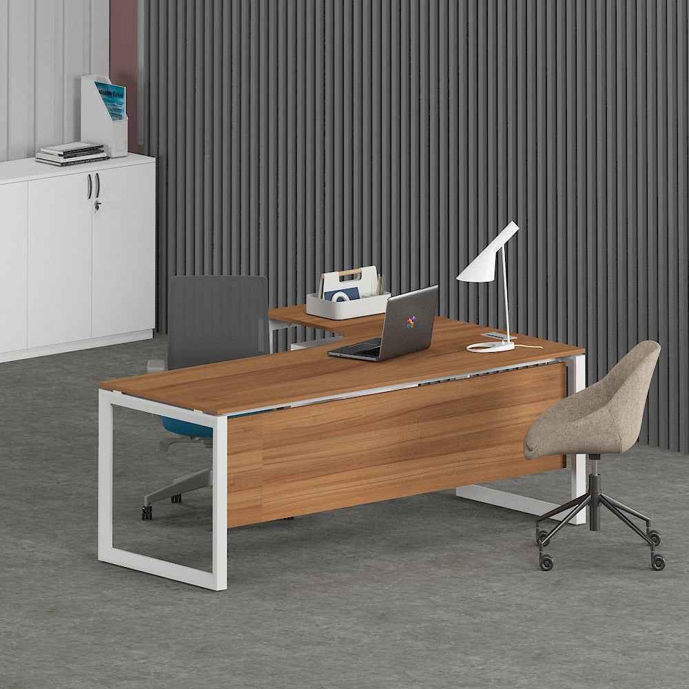 Solana L-Shaped Executive Desk (Curve Table Top)